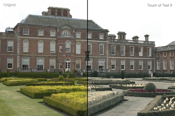 Before and after comparison of stately home with and without ACDSee preset applied